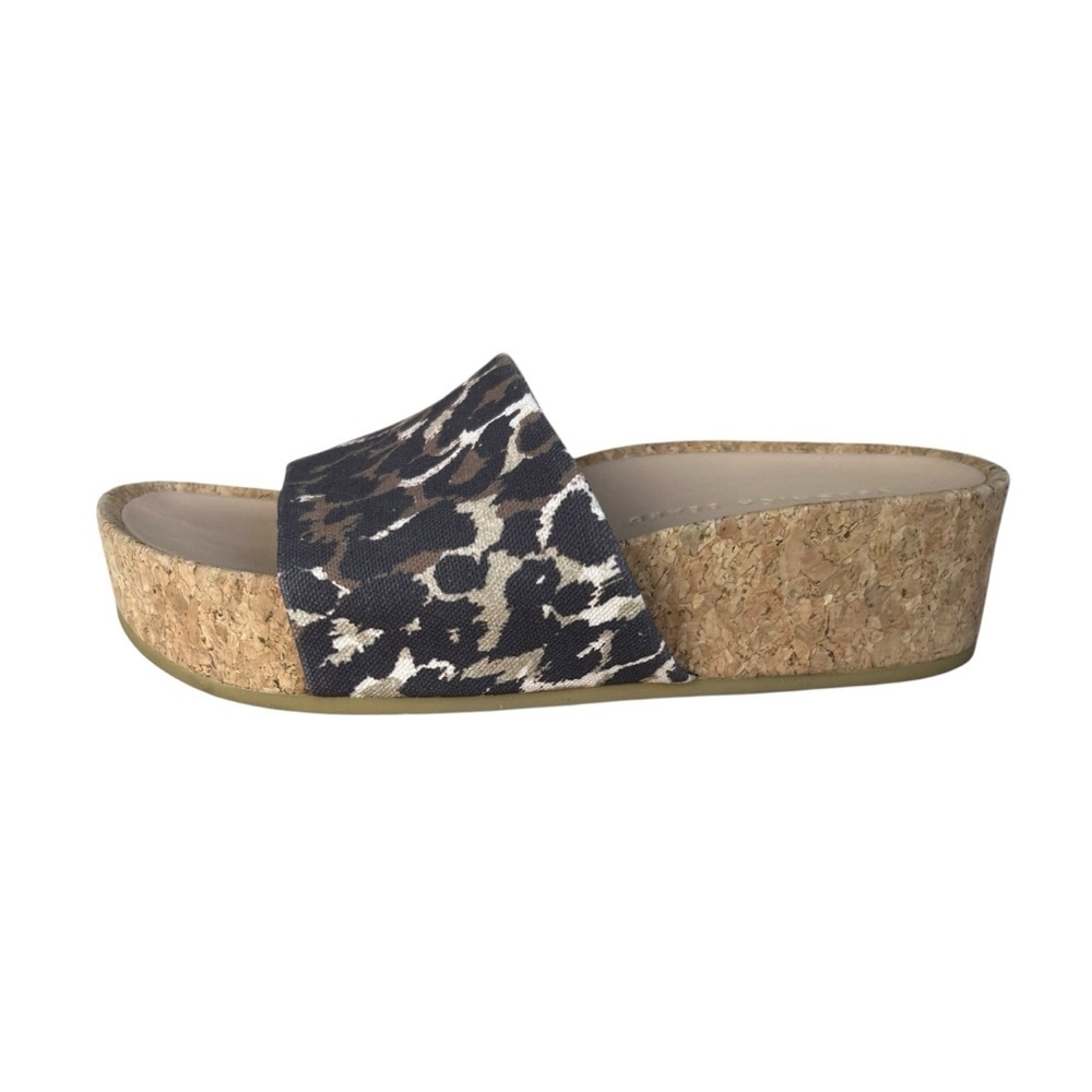 Veronica Beard Dresdyn Leopard Print Platform Slides Sz 6 Leather Cork Sandals - Picture 7 of 11